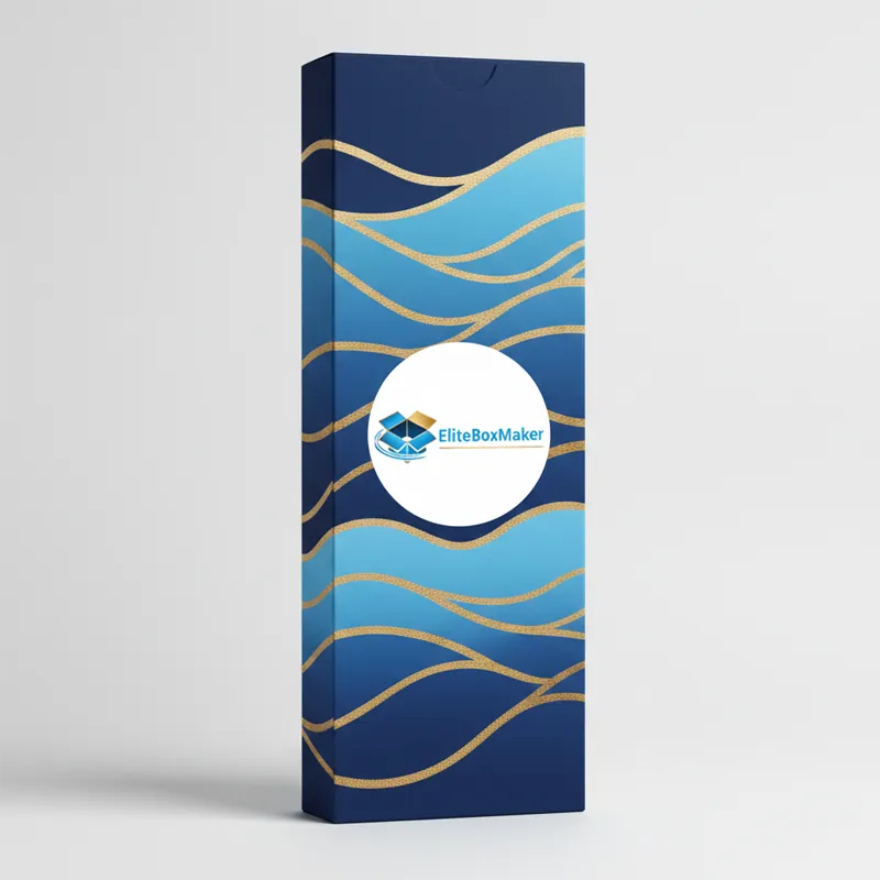 A rectangular hair extension packaging box with a clear window for displaying the product.