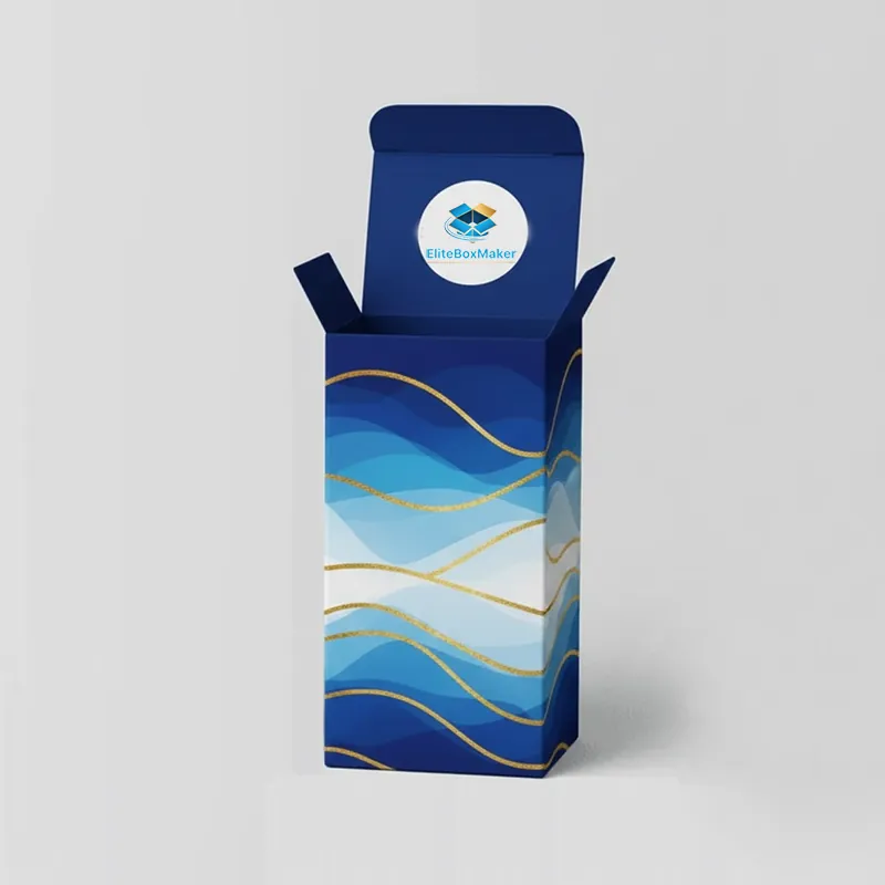 White lip balm carton with a circular cutout revealing a lip balm.